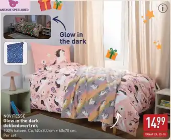 ALDI Novitesse Glow in the dark dekbedovertrek aanbieding