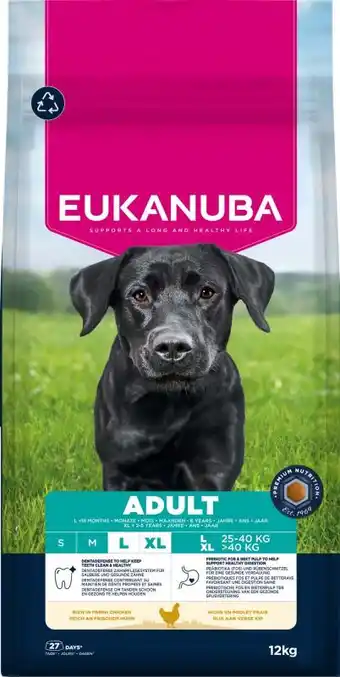 Welkoop Eukanuba Adult Large/Extra Large - Hondenvoer - Kip - 12kg aanbieding