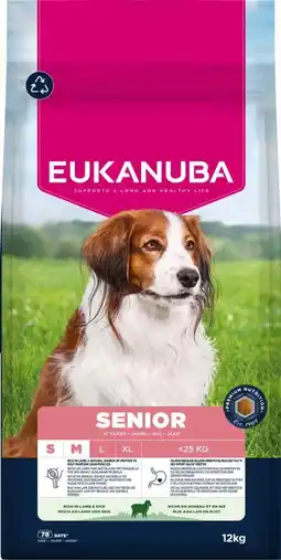 Welkoop Eukanuba Senior Small/Medium - Hondenvoer - Lam - 12kg aanbieding