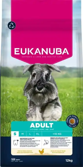 Welkoop Eukanuba Adult Small - Hondenvoer - Kip - 12kg aanbieding