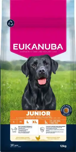 Welkoop Eukanuba Junior Large/Extra Large - Hondenvoer - Kip - 12kg aanbieding