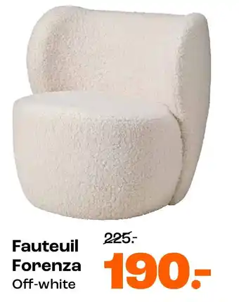 Kwantum Fauteuil Forenza Off-white aanbieding