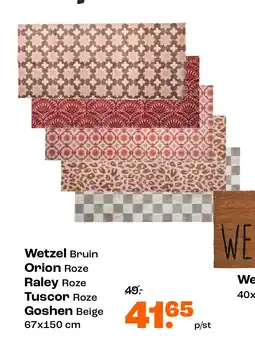 Kwantum Wetzel Bruin Orion Roze Raley Roze Tuscor Roze Goshen Beige aanbieding