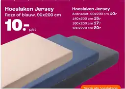 Kwantum Hoeslaken Jersey Roze of blauw aanbieding