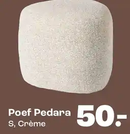 Kwantum Poef Pedara S, Crème aanbieding