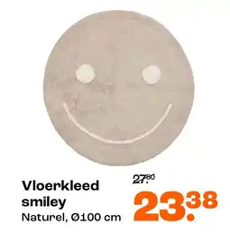 Kwantum Vloerkleed smiley Naturel aanbieding