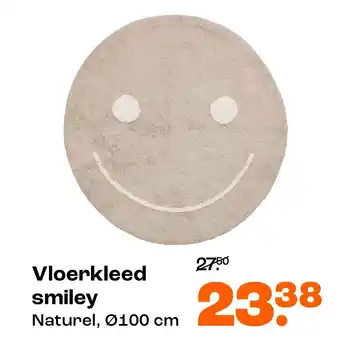 Kwantum Vloerkleed smiley Naturel aanbieding