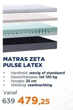 TotaalBED Matras Zeta Pulse-latex | 70 x 200 cm | Standaard aanbieding