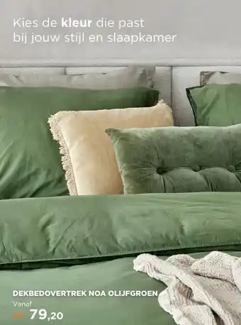 TotaalBED Dekbedovertrek Noa Olijfgroen 140 x 200/220 cm aanbieding