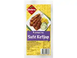 Hoogvliet Hebro Kipsaté Ketjap 4 stokjes 172 g aanbieding