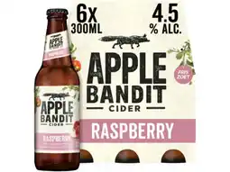 Hoogvliet Apple Bandit Cider Raspberry Fles 6-pack aanbieding