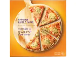 Hoogvliet G'woon Krokante pizza 4 kazen aanbieding