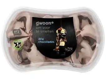 Hoogvliet G'woon Slagroomijs duo chocolade aanbieding