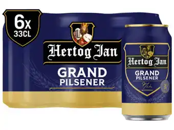 Hoogvliet Hertog Jan Grand Pilsener bier blik 6-pack aanbieding