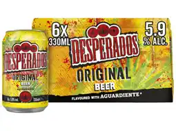 Hoogvliet Desperados Original bier blik 6-pack aanbieding