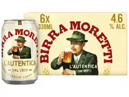 Hoogvliet Birra moretti L'Autentica Bier Blik 6-pack aanbieding