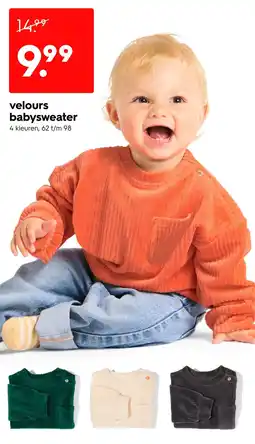 HEMA Velours babysweater aanbieding