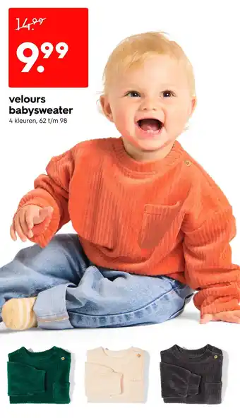 HEMA Velours babysweater aanbieding