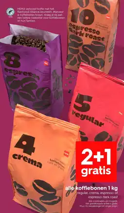 HEMA Alle koffiebonen aanbieding