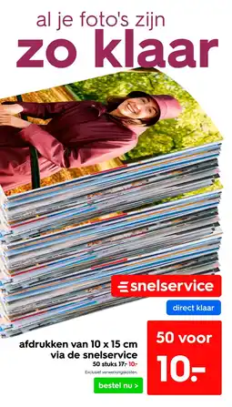 HEMA afdrukken van 10 x 15 cm via de snelservice aanbieding