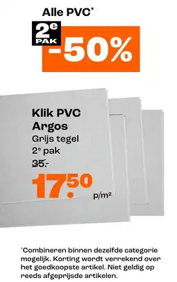 Kwantum Klik PVC Argos aanbieding