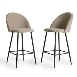 Action Barkruk Boucle - 2 stuks - Soft Taupe aanbieding