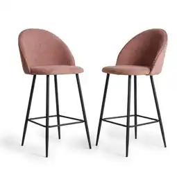 Action Barkrukken bouclé - 2 stuks - Smokey Rose aanbieding