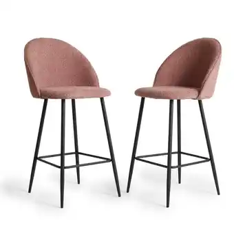 Action Barkrukken bouclé - 2 stuks - Smokey Rose aanbieding