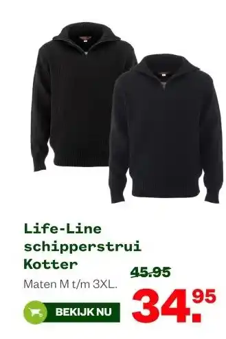 Welkoop Life Line schipperstrui Kotter aanbieding