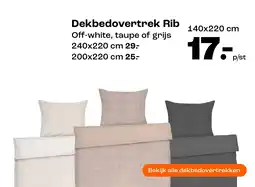 Kwantum Dekbedovertrek Rib aanbieding