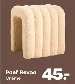 Kwantum Poef Revao Crème aanbieding