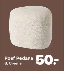 Kwantum Poef Pedara S, Crème aanbieding