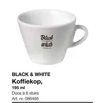 Bidfood Black & White Koffiekop 195ml aanbieding