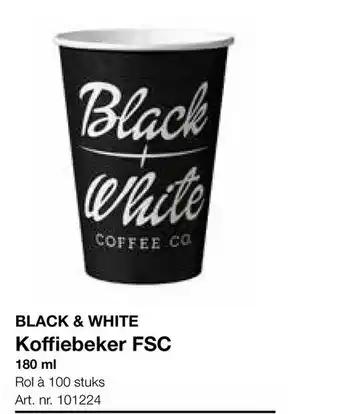 Bidfood Black & White Koffiebeker FSC 180ml aanbieding