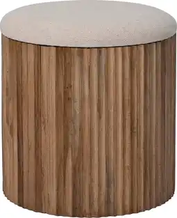 Intratuin Intratuin poef met opbergruimte Eki naturel / crème D 35 H 35 cm aanbieding