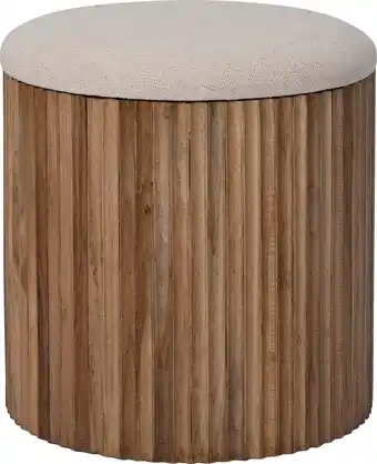 Intratuin Intratuin poef met opbergruimte Eki naturel / crème D 35 H 35 cm aanbieding