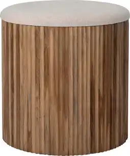Intratuin Intratuin poef met opbergruimte Eki naturel / crème D 45 H 45 cm aanbieding