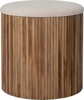 Intratuin Intratuin poef met opbergruimte Eki naturel / crème D 45 H 45 cm aanbieding