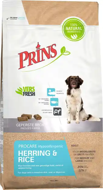 Intratuin Prins hondenbrokken ProCare Hypoallergenic haring en rijst 3 kg aanbieding