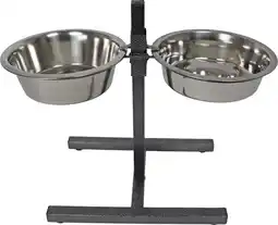 Intratuin Boon hondenvoer- en drinkbak H-standaard zwart 27 x 55 x 40 cm aanbieding