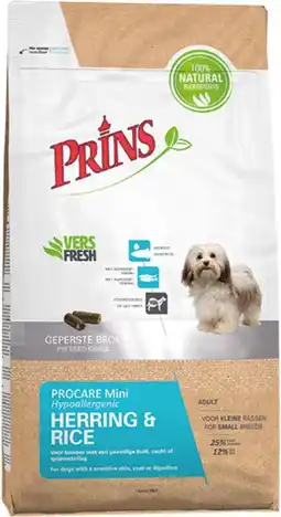 Intratuin Prins hondenbrokken ProCare Mini haring en rijst 3 kg aanbieding