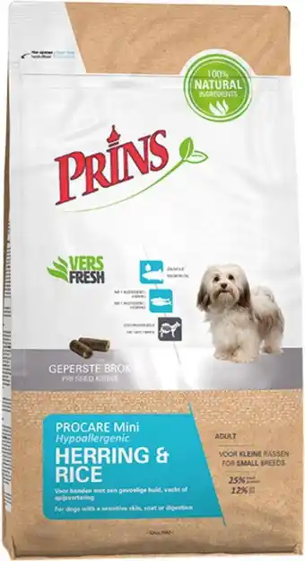Intratuin Prins hondenbrokken ProCare Mini haring en rijst 3 kg aanbieding