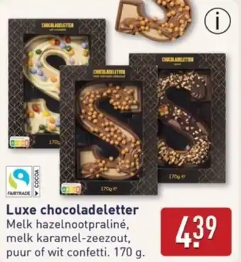 ALDI Luxe chocoladeletter aanbieding