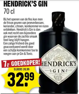 Dirck 3 Hendrick's Gin aanbieding