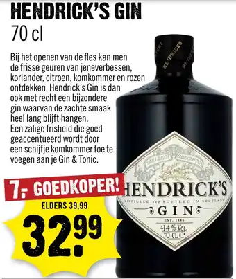 Dirck 3 Hendrick's Gin aanbieding