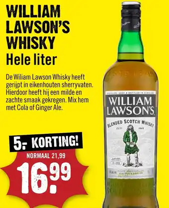 Dirck 3 William Lawson's Whisky aanbieding