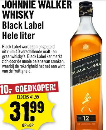 Dirck 3 Johnnie Walker Whisky Black Label aanbieding