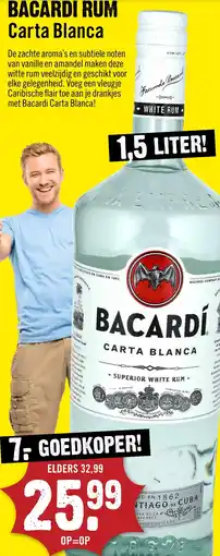 Dirck 3 Bacardi Rum Carta Blanca aanbieding