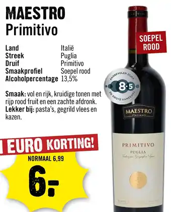 Dirck 3 Maestro Primitivo aanbieding
