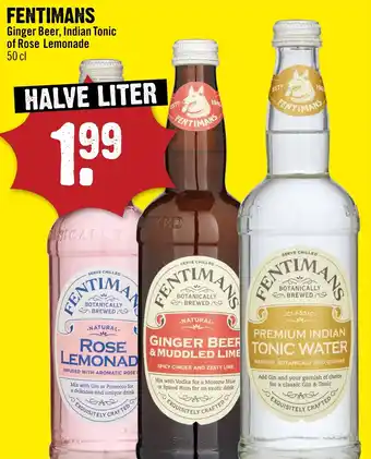 Dirck 3 Fentimans Ginger Beer, Indian Tonic of Rose Lemonade aanbieding